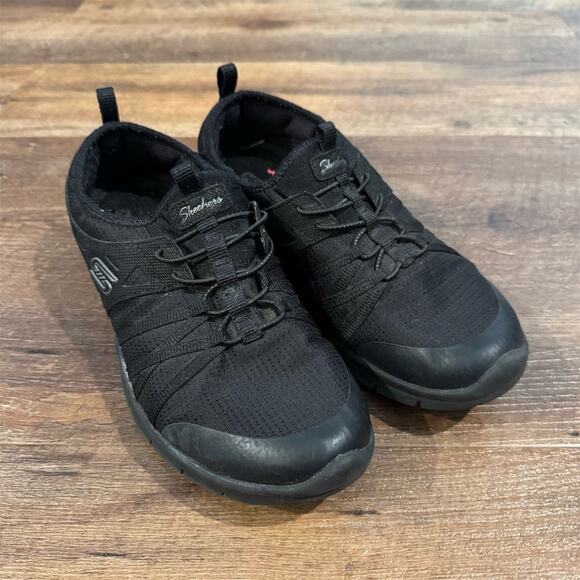 Skechers Black Slip-On Sneakers 9 Memory Foam Comfortable Casual Walking READ - Picture 2 of 11